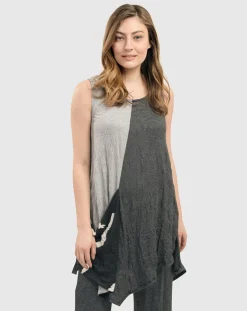 Kia Crinkle Tunic Top, Stripe