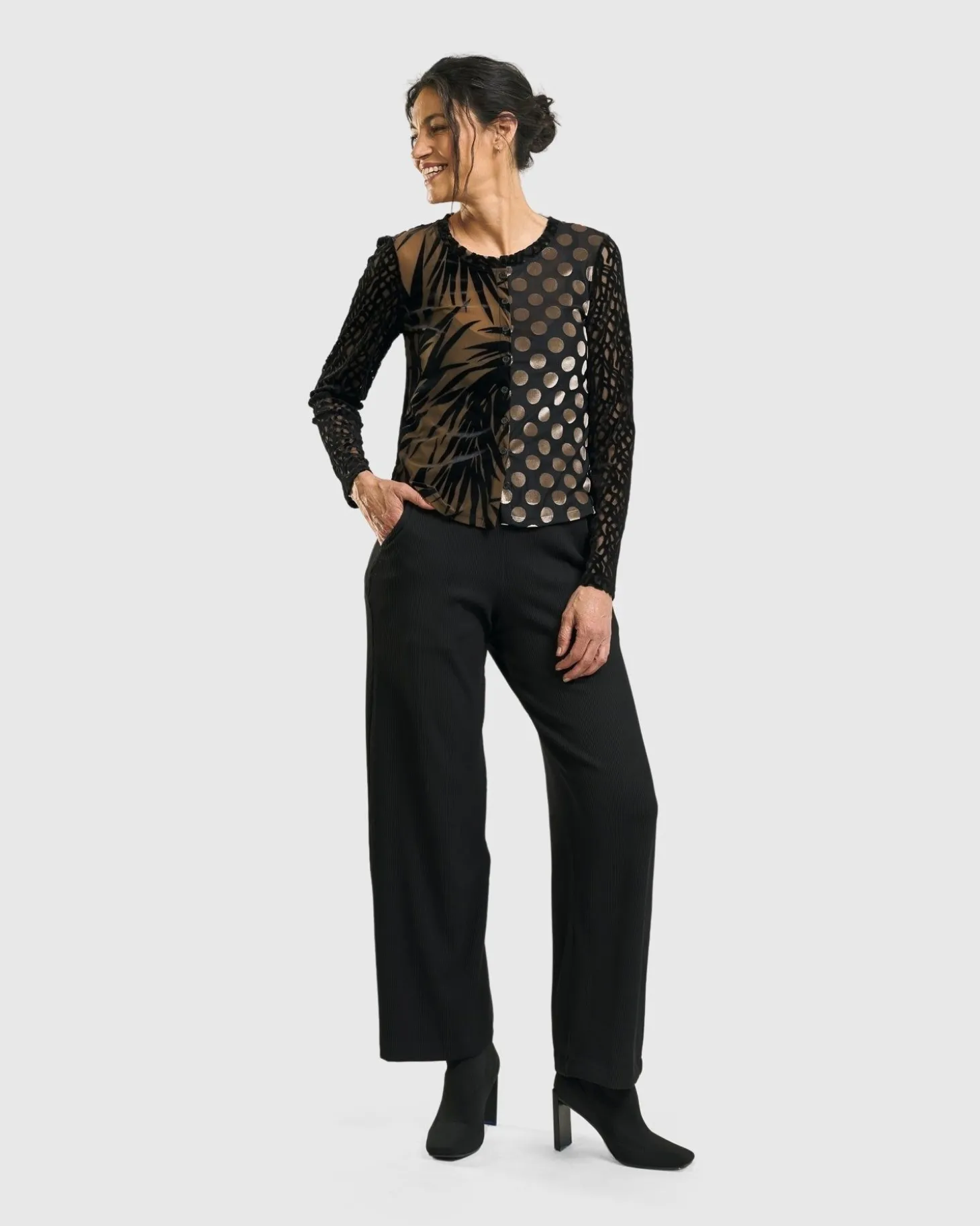 Kuzco Cropped Cardigan Top, Gold