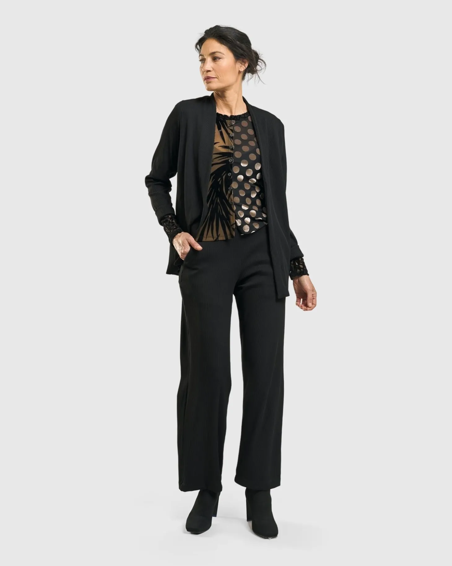 Kuzco Cropped Cardigan Top, Gold