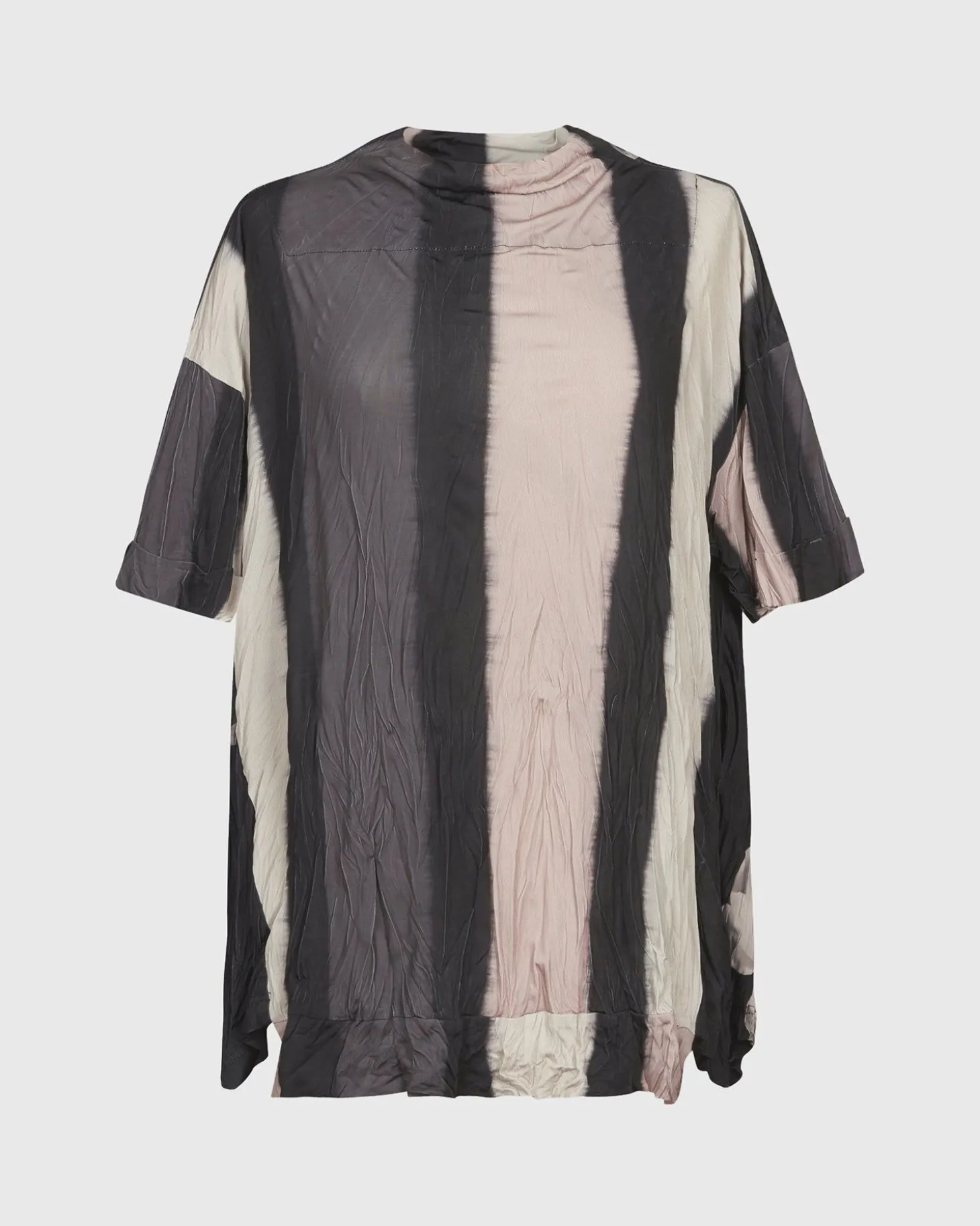 Laila Crinkle Trapeze Top, Stripe/Roses