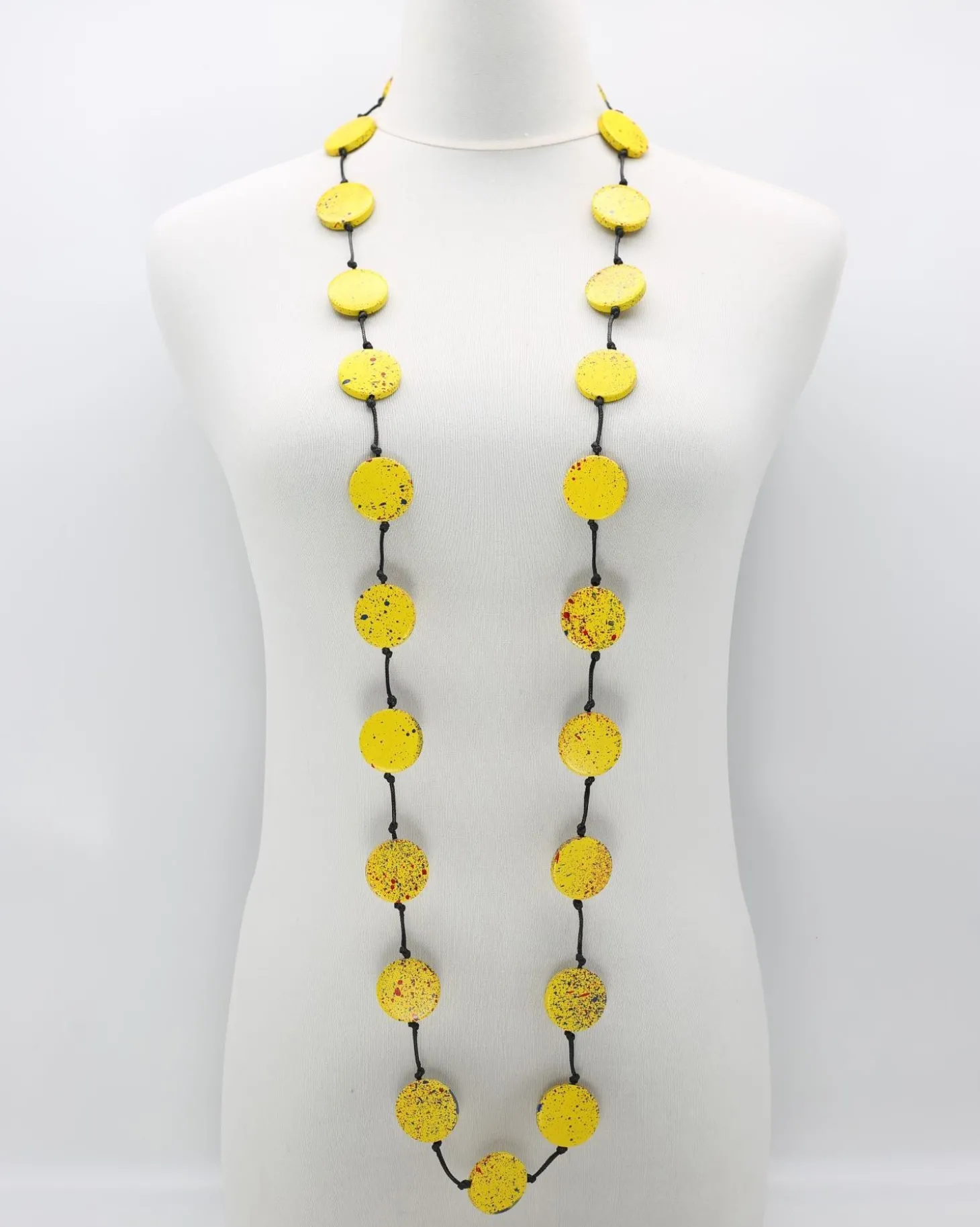 Large Coin Necklace, Yellow Graffiti