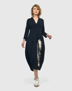 Laurel Cocoon Dress, Navy