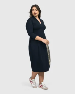Laurel Cocoon Dress, Navy