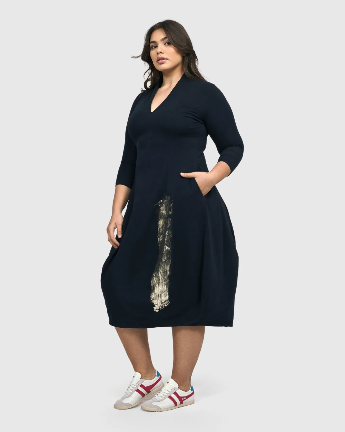 Laurel Cocoon Dress, Navy
