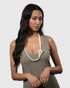 Lily Bead Necklace, White