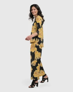 Linda Signature Vneck, Gold