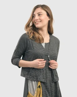 Linea Crinkle Crop Cardy, Black