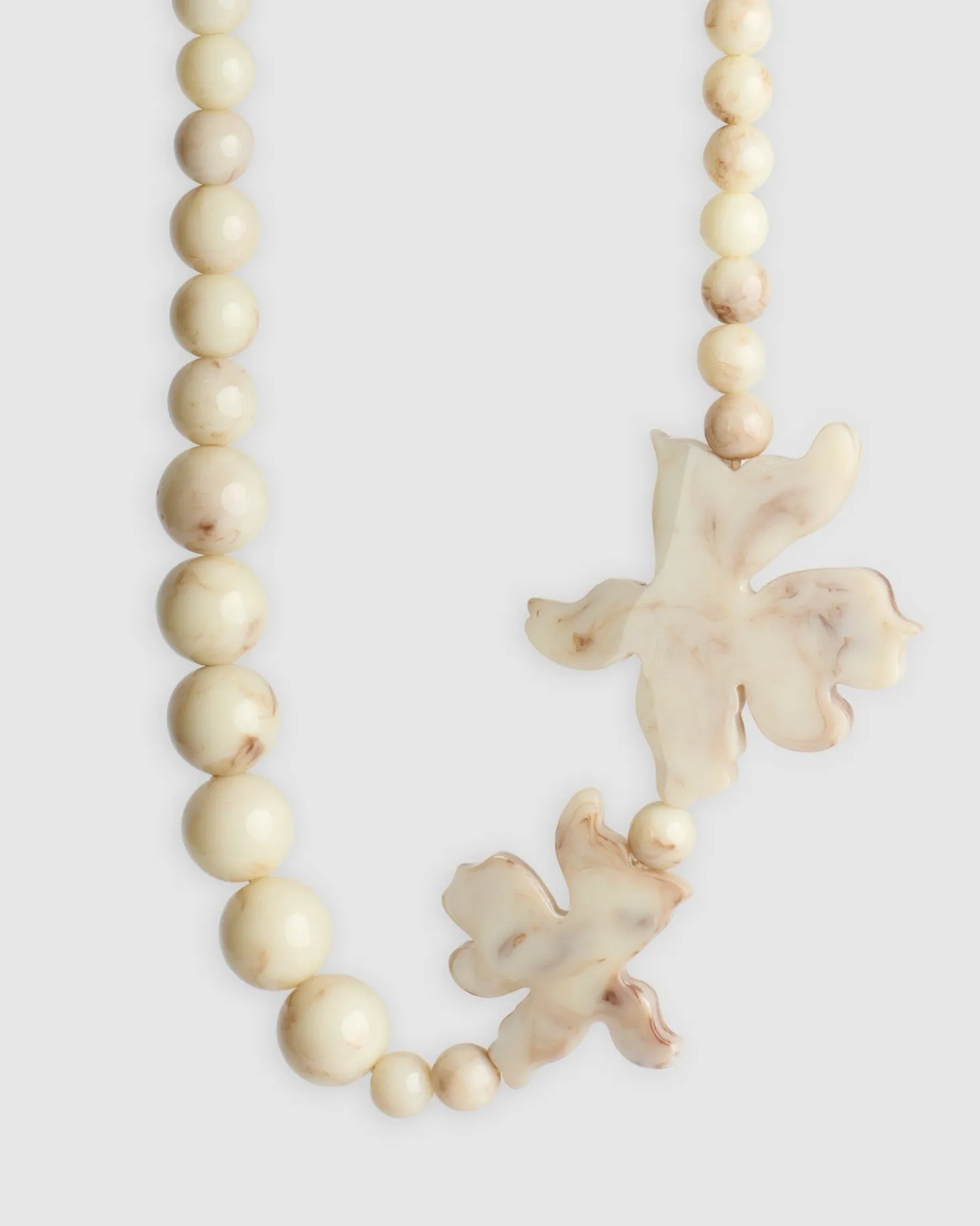Lotus Bead Necklace, Oat
