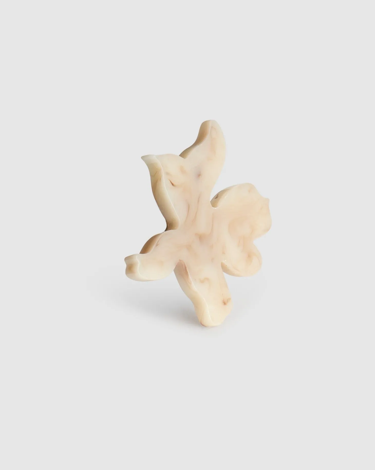 Lotus Clip Earrings, Oat