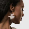 Lotus Dangle Earrings, Oat