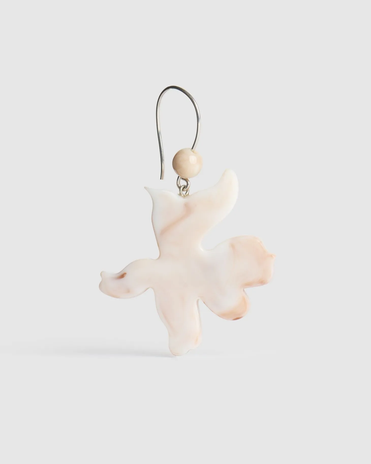 Lotus Hook & Bead Earrings, Oat