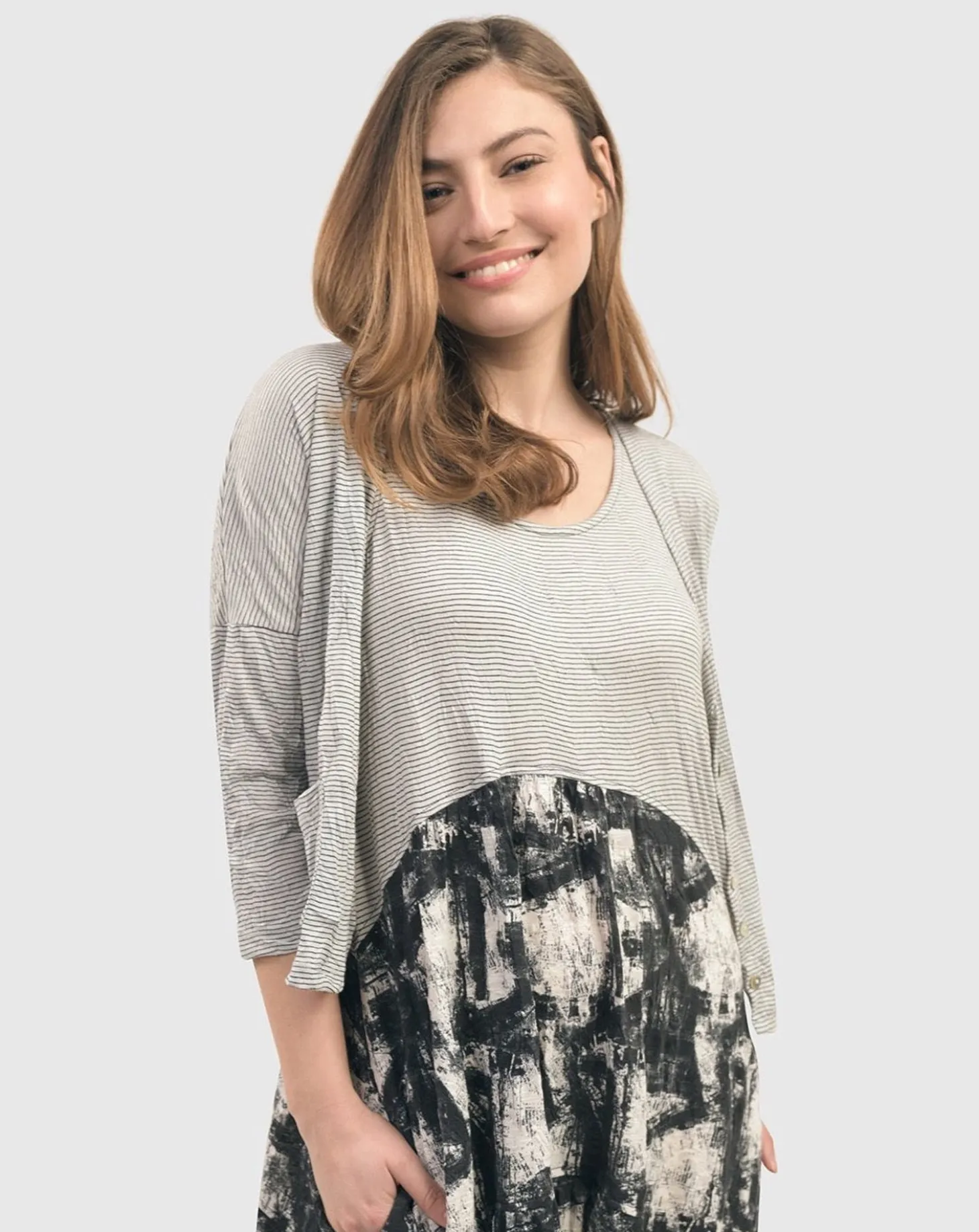Marble Crinkle Tank Dress, Black