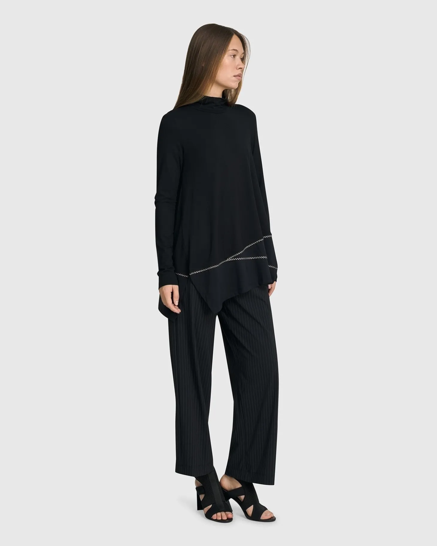 Mazzy Mockneck Top, Black