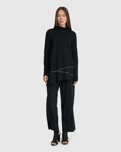 Mazzy Mockneck Top, Black