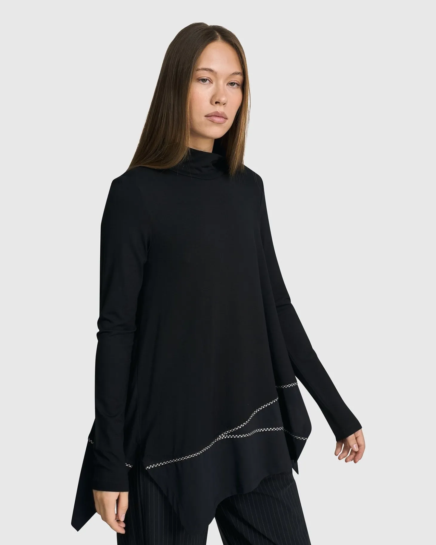 Mazzy Mockneck Top, Black