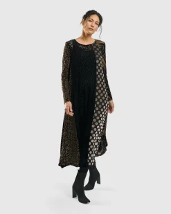 Medallion A-Line Dress, Gold
