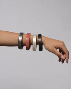 Minimalist Bangle Bracelet, Coral