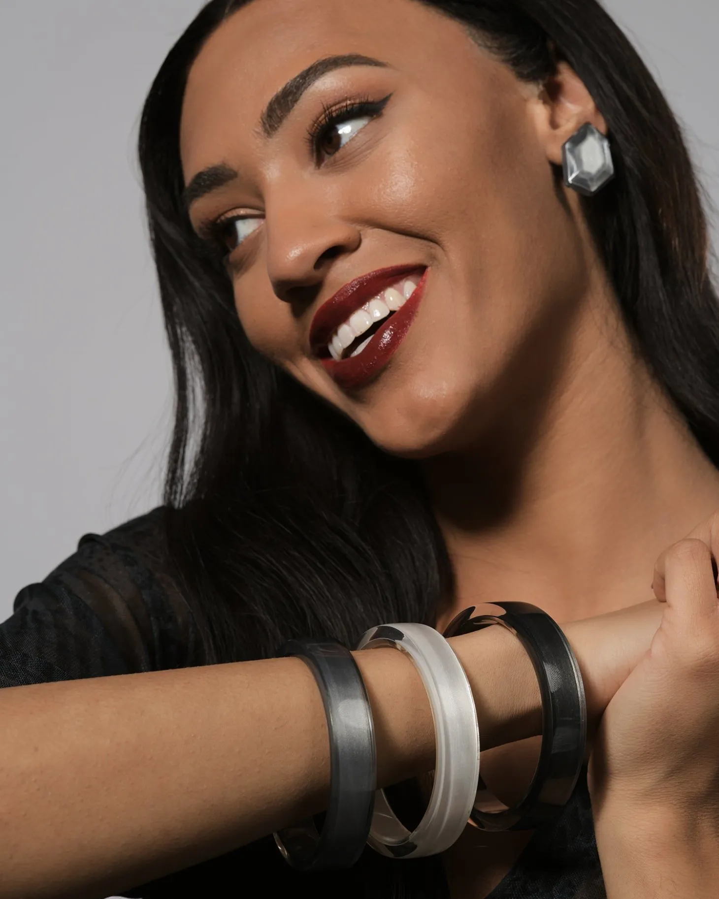 Minimalist Bangle Bracelet, Meteor