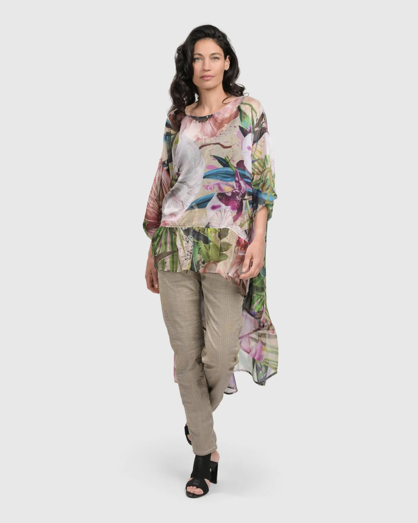 Moonflower Hi Lo Tunic Top, Bouquet