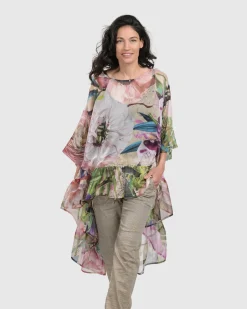 Moonflower Hi Lo Tunic Top, Bouquet