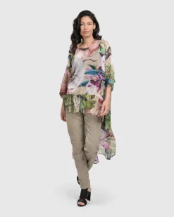Moonflower Hi Lo Tunic Top, Bouquet