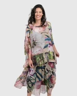 Moonflower Hi Lo Tunic Top, Bouquet