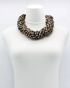 Next Pashmina Wooden Beads Necklace, Mosaic