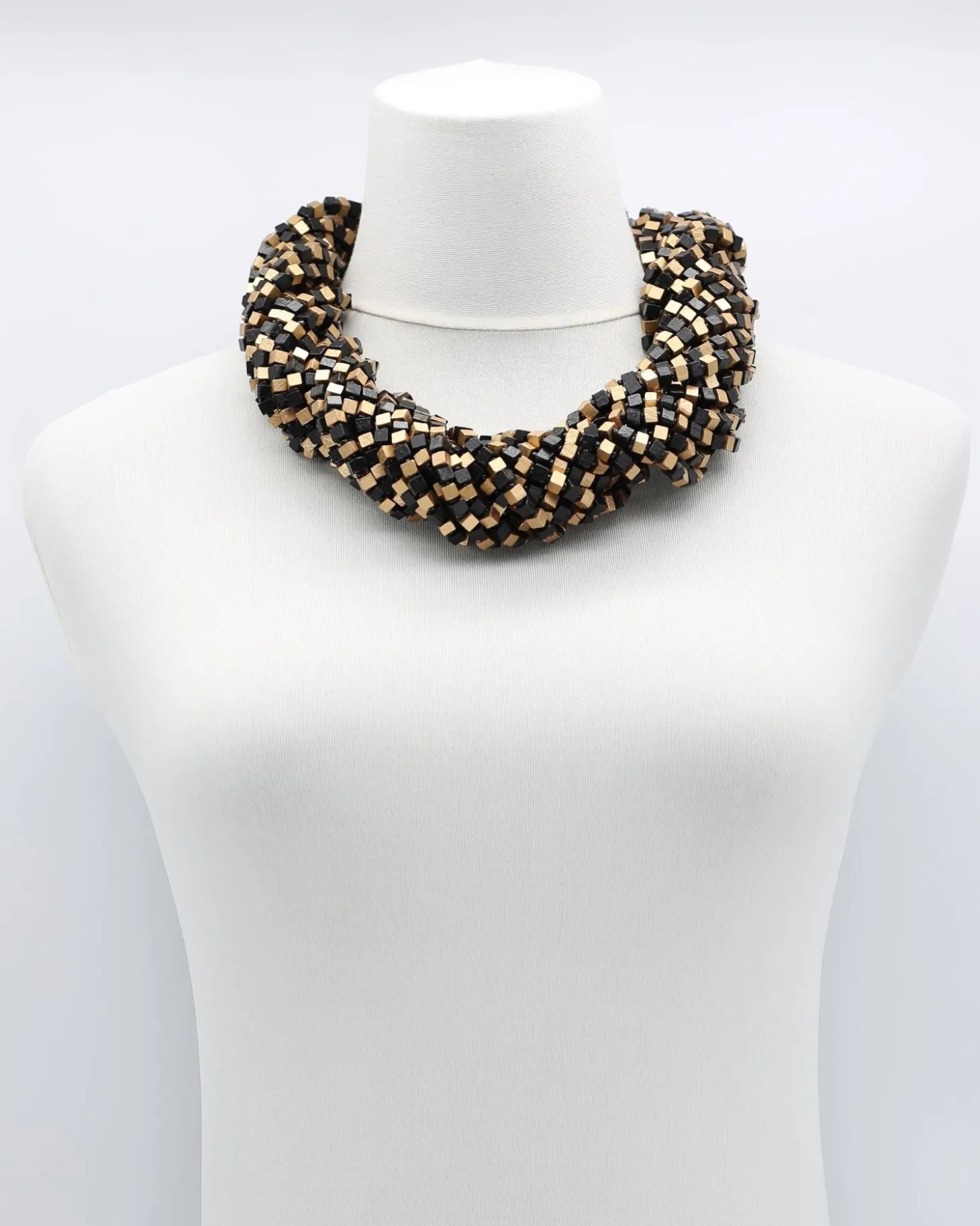 Next Pashmina Wooden Beads Necklace, Mosaic