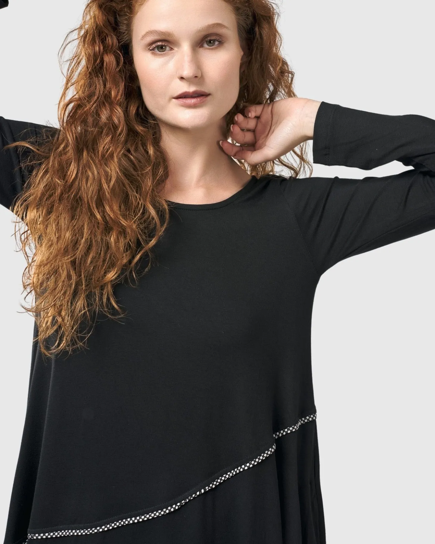 Nightingale Pullover Midi Dress, Black