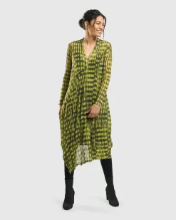 Nirvana A-Line Dress, Yellow