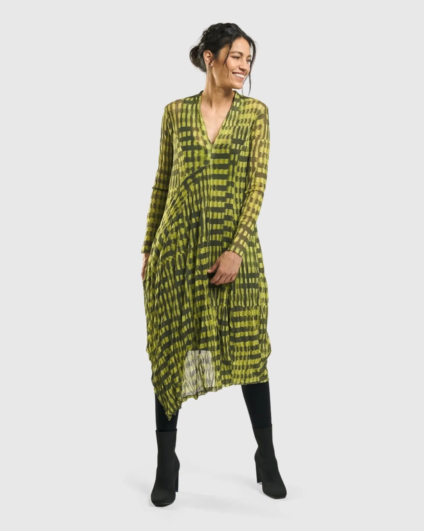 Nirvana A-Line Dress, Yellow
