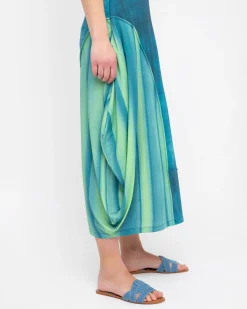 Ozai N Ku Aquamarine Midi Skirt, Ocean