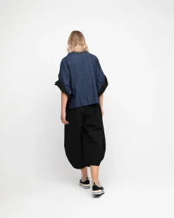 Ozai N Ku Barrel Leg Pants, Black