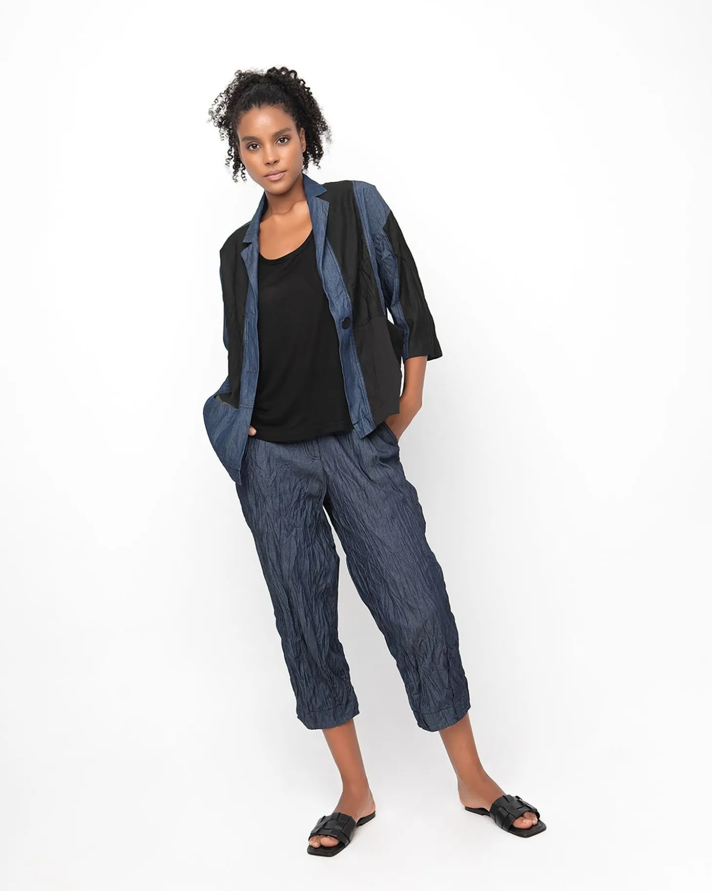 Ozai N Ku Corfu Barrel Leg Pants, Denim