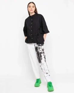 Ozai N Ku Crinkle Art House Pants, Black