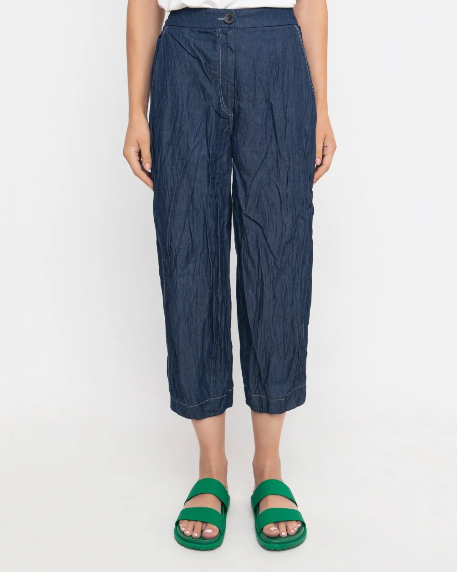 Ozai N Ku Crinkle Crop Trousers, Denim