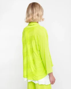 Ozai N Ku Drape Neck Racquet Cardigan, Lime