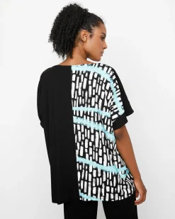 Ozai N Ku Fountain Boxy Tee, Jet Blue