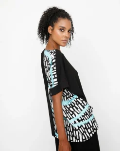 Ozai N Ku Fountain Boxy Tee, Jet Blue