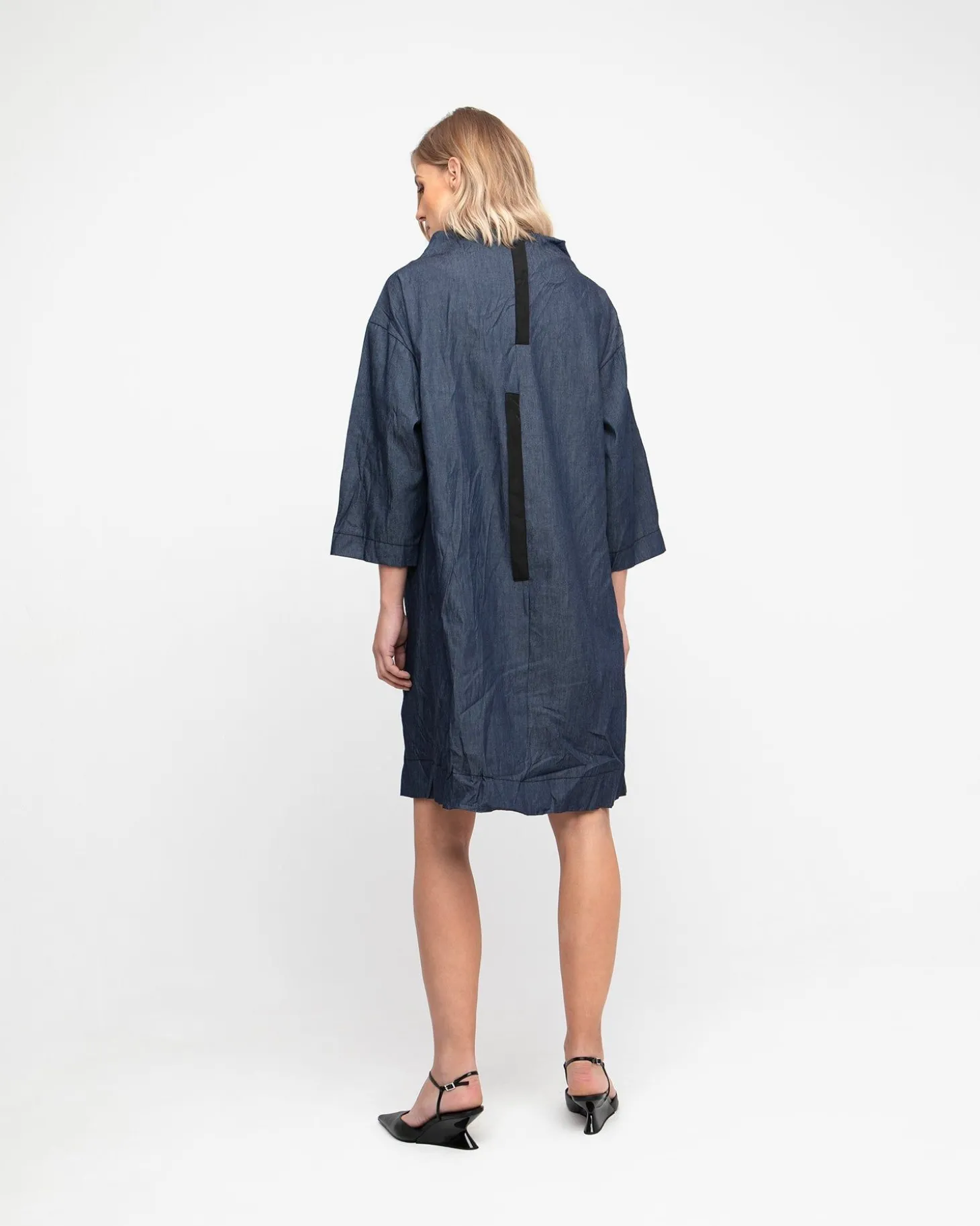 Ozai N Ku Funnel Dress, Denim