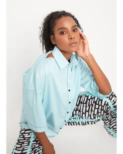 Ozai N Ku Oceania Cutout Shirt, Azure