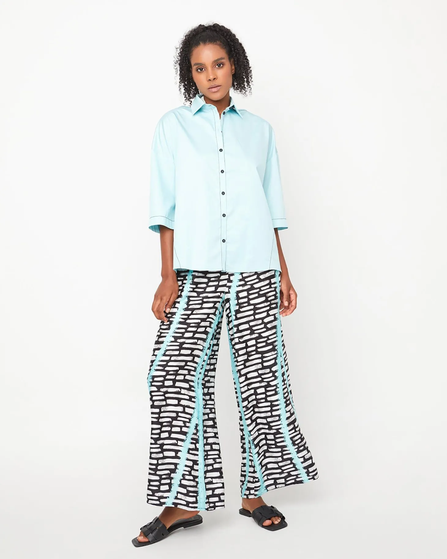 Ozai N Ku Oceania Cutout Shirt, Azure