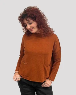 Ozai N Ku Techie Sweater Top, Rust