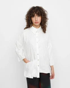 Ozai N Ku Trickster Crinkle Shirt, White