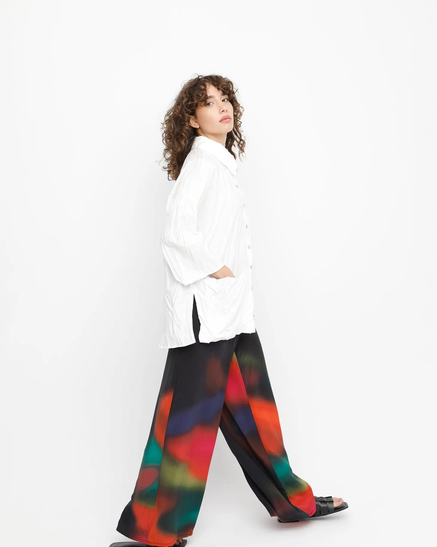 Ozai N Ku Trickster Crinkle Shirt, White
