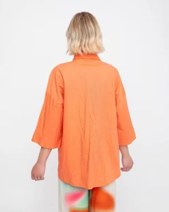 Ozai N Ku Trickster Crinkle Shirt, Peach