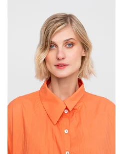 Ozai N Ku Trickster Crinkle Shirt, Peach