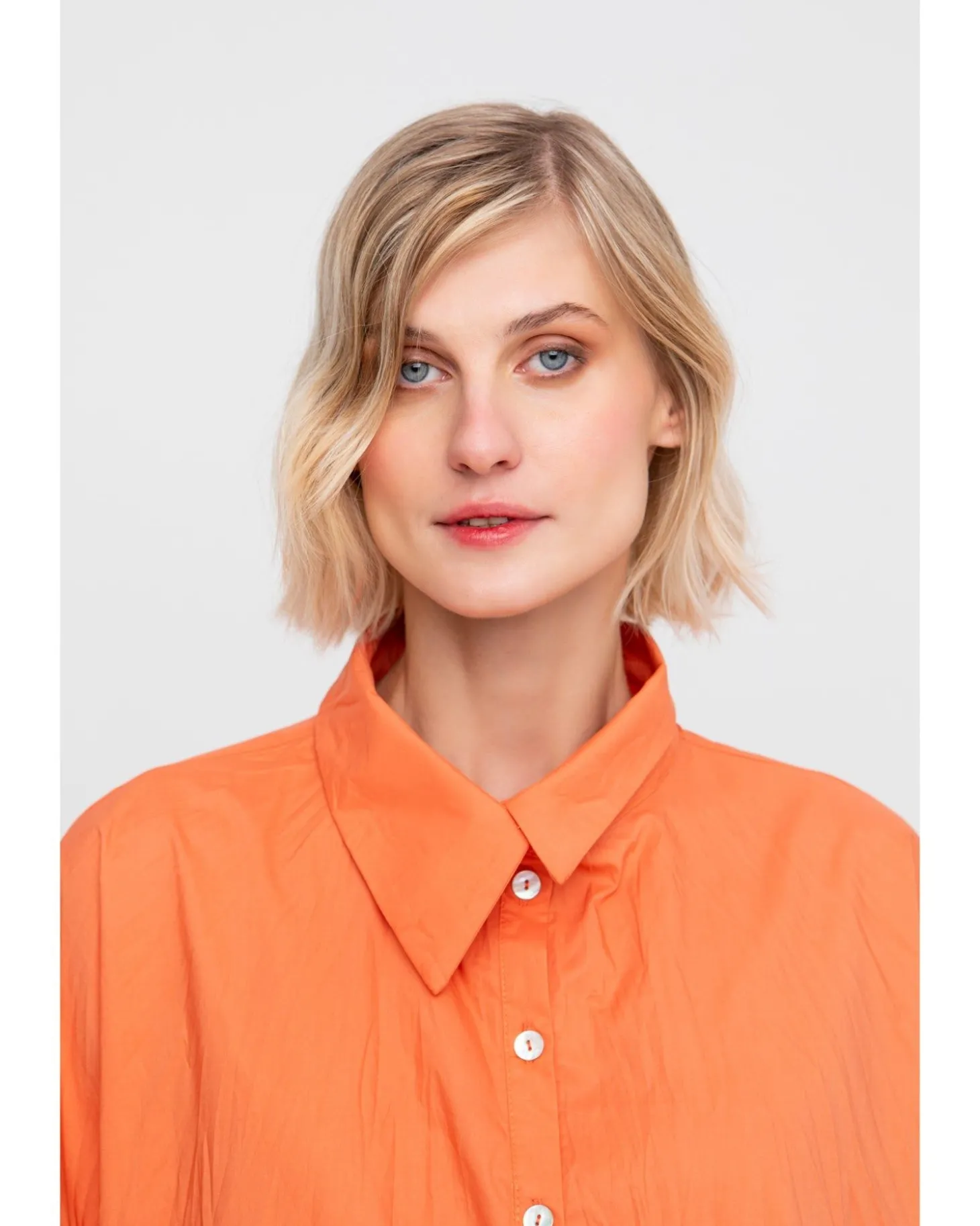 Ozai N Ku Trickster Crinkle Shirt, Peach