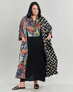 Paisley Bib Crinkle Maxi Dress, Multip
