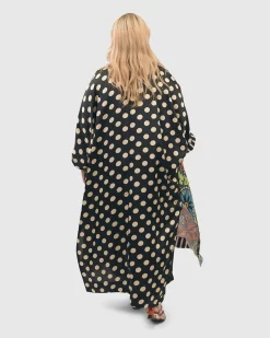 Paisley Dot Long Kimono Jacket, Multip